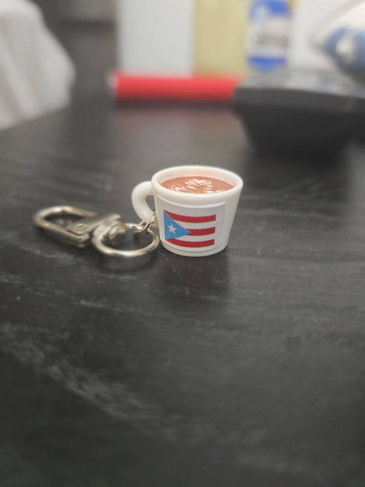 Llavero Tacita de Café – Puerto Rico 🇵🇷